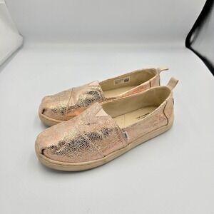 TOMS Metallic Rose Gold Slip On Casual Comfort Shoes Size 5‎